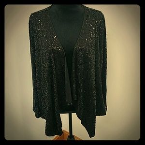 Black Sequin Cardigan